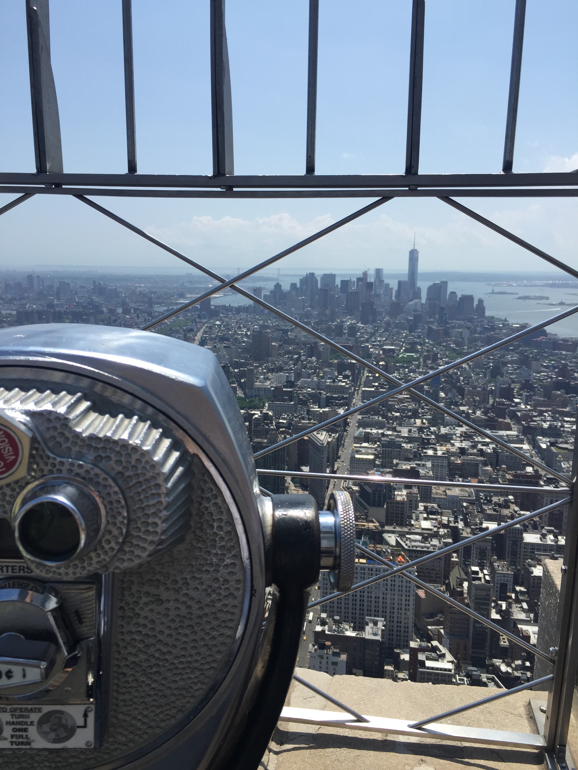 View from the Empire State Building look south on a beautiful clear NYC day.