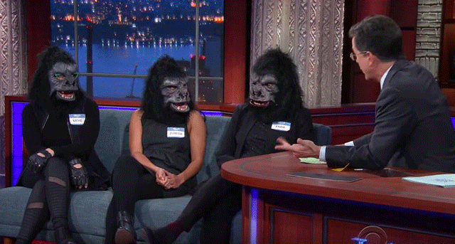 Stephen Colbert Interviewed the Guerrilla Girls Last Night