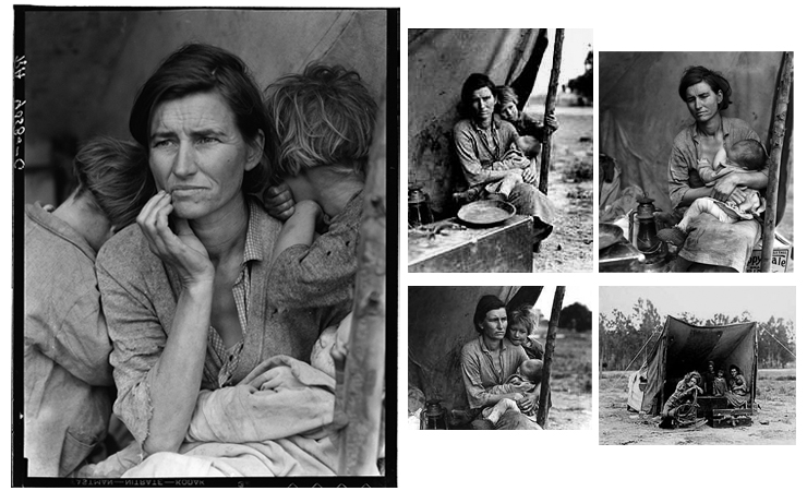 Migrant Mother is part of a much larger series of photographs that were first published and circulated together. Later, the single image would come to represent one of the most iconic images of universal suffering.