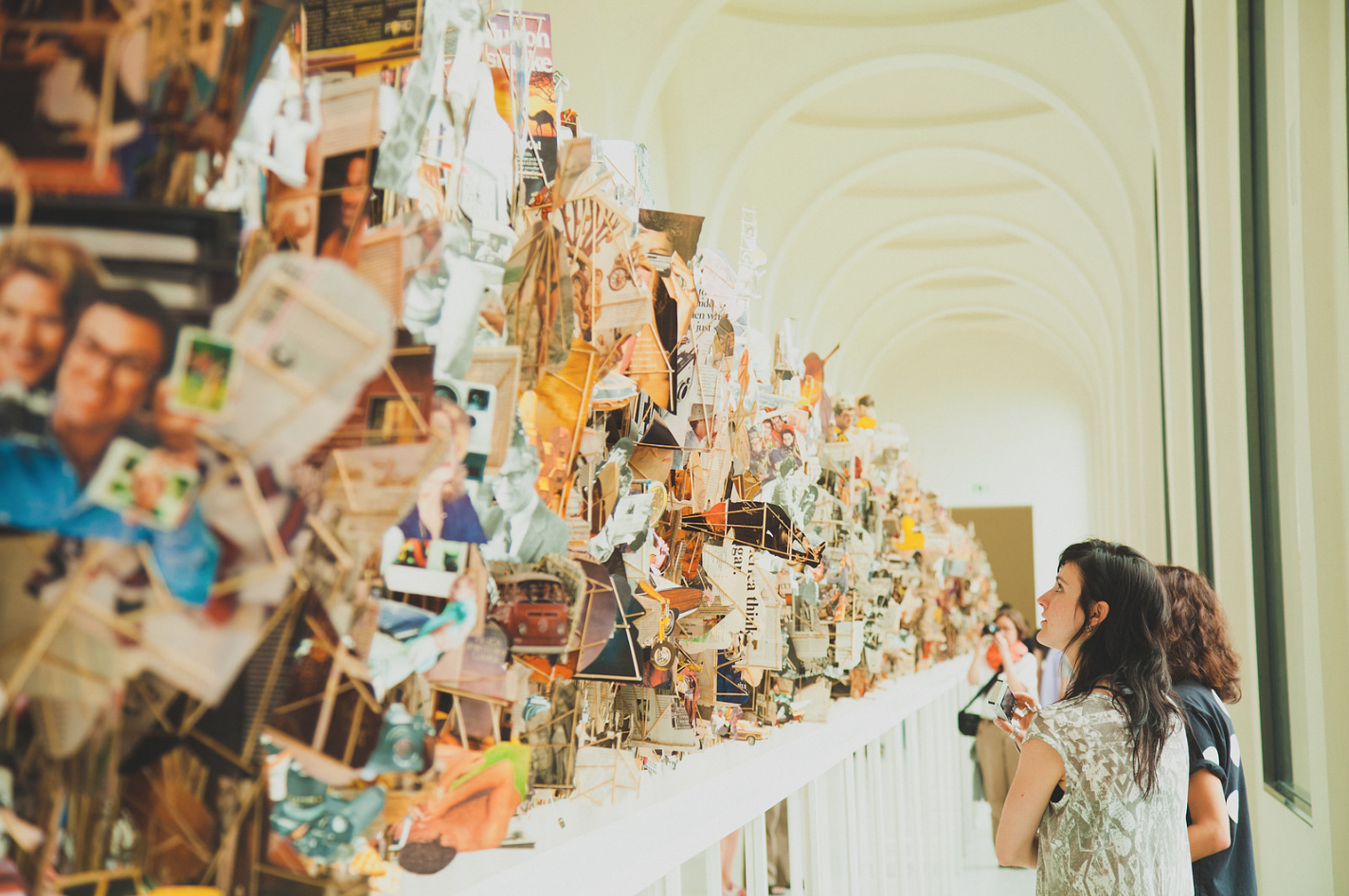 Taking a closer look at Canadian visual artist Geoffrey Farmer's collossal Leaves of Glass installation at Documenta in Kassel, Germany. Photo courtesy of Kyubo Yun