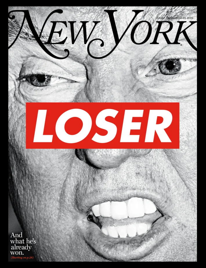 "On the Cover: Donald Trump by Barbara Kruger for the Election Issue"