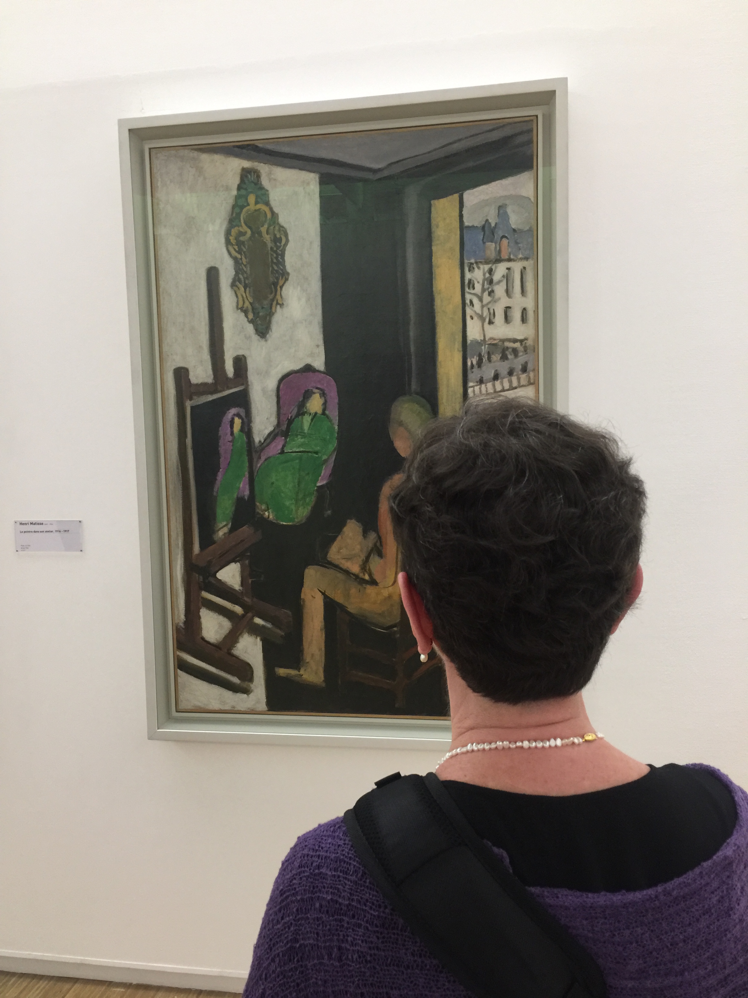 Margot enjoying a Matisse painting at the Pompidou Museum. 