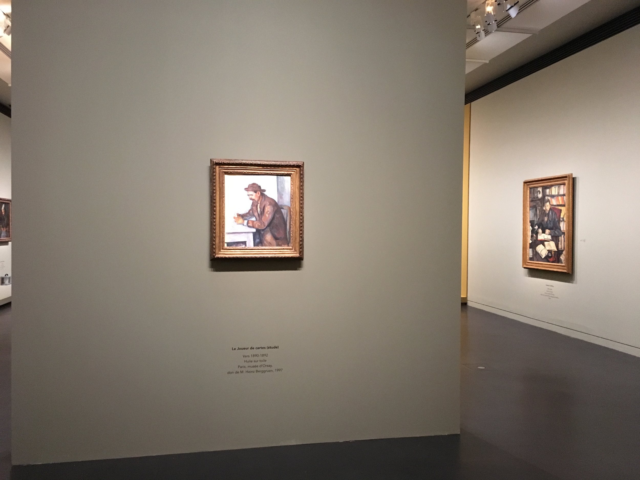 Alice was fortunate to see her painting (on the right wall) in a special Cezanne portraiture exhibition.