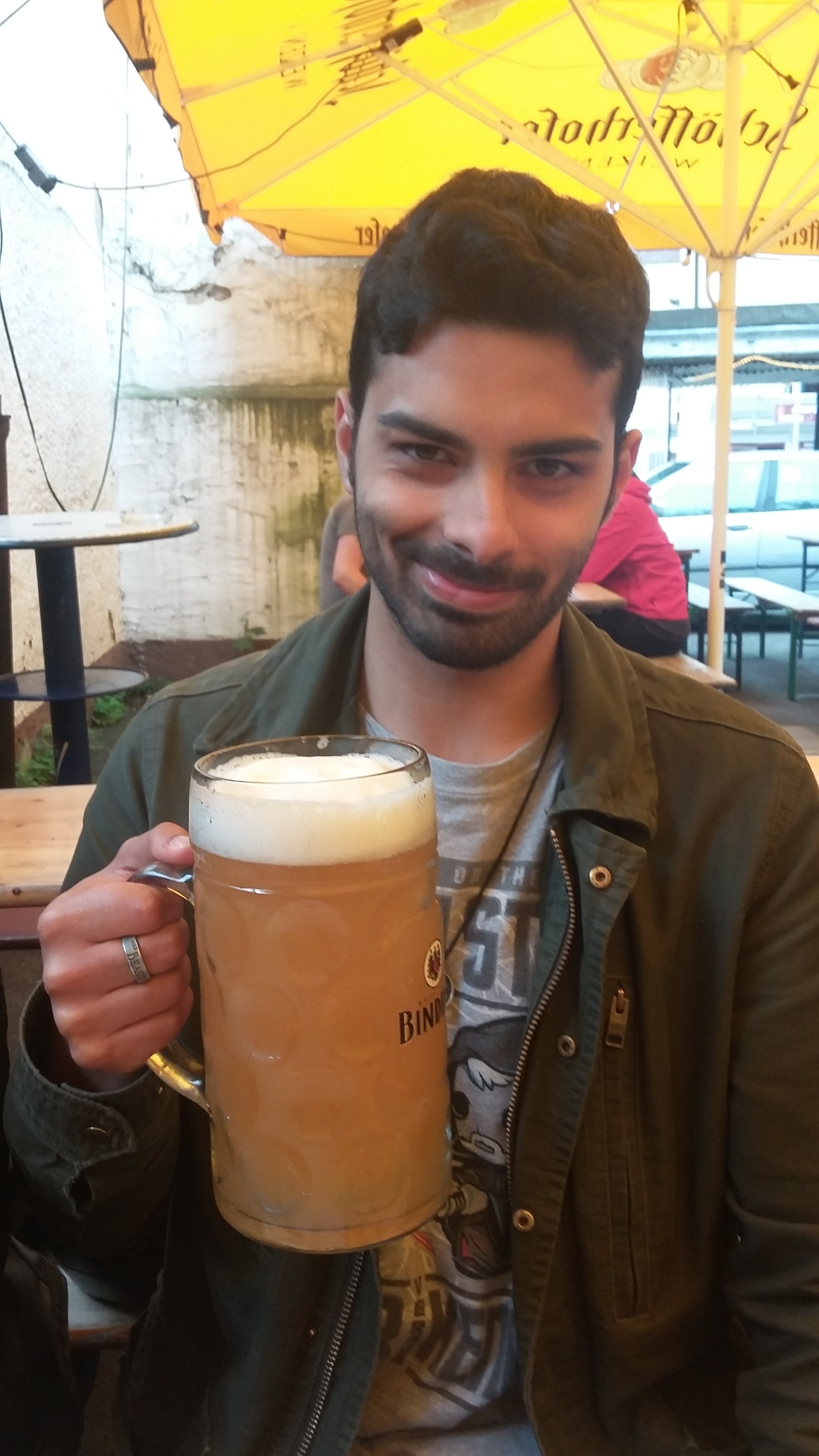 Stephane enjoying the local beverage of choice at Documenta!