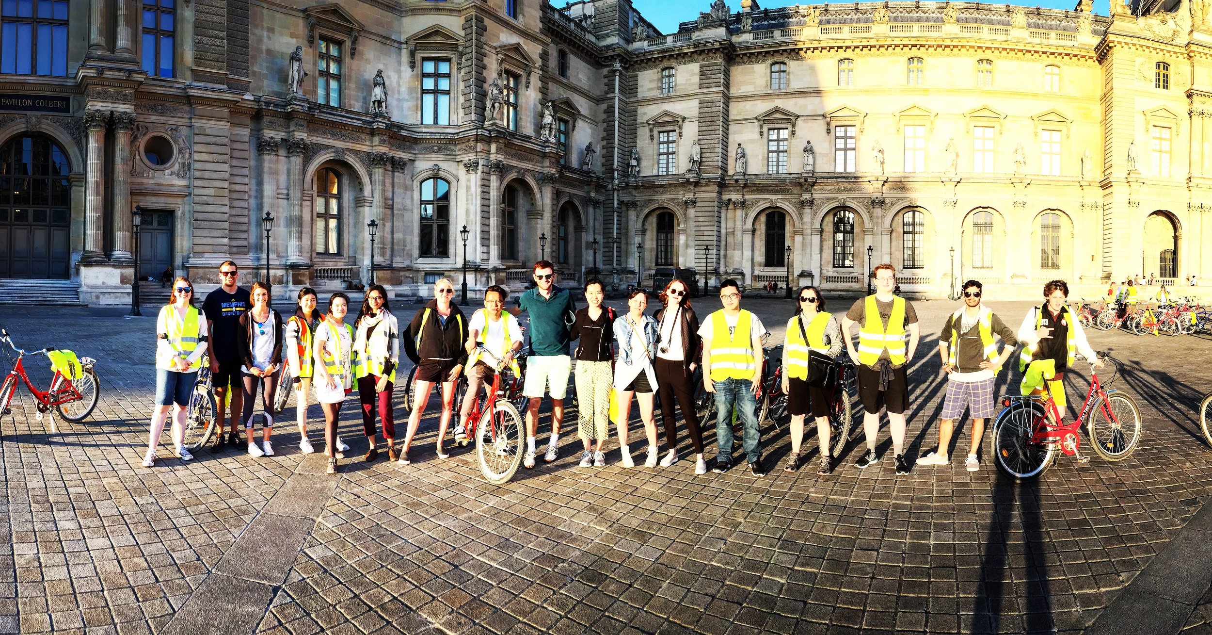 Group photo with the field school students on the night of the memorable bike tour (Dorothy pictured seventh from the left).