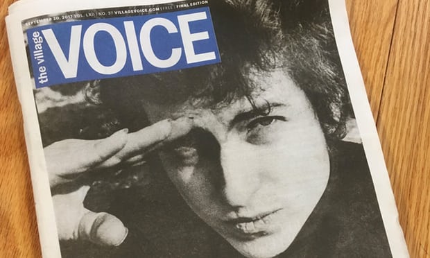 "The Village Voice prints its final edition – with Bob Dylan on the cover"