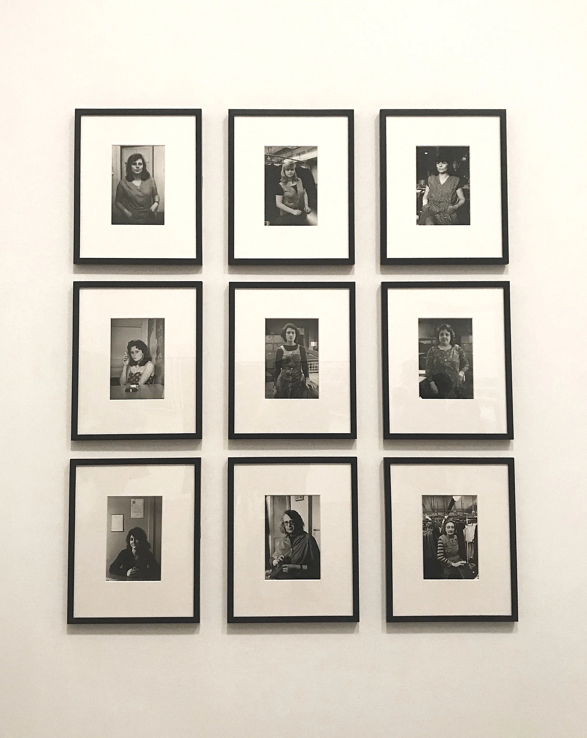 Melanie’s photograph of the Helga Paris series at the Tate Modern. She was assigned the specific image of the woman smoking a cigarette— the first photograph to the far left in the second row.