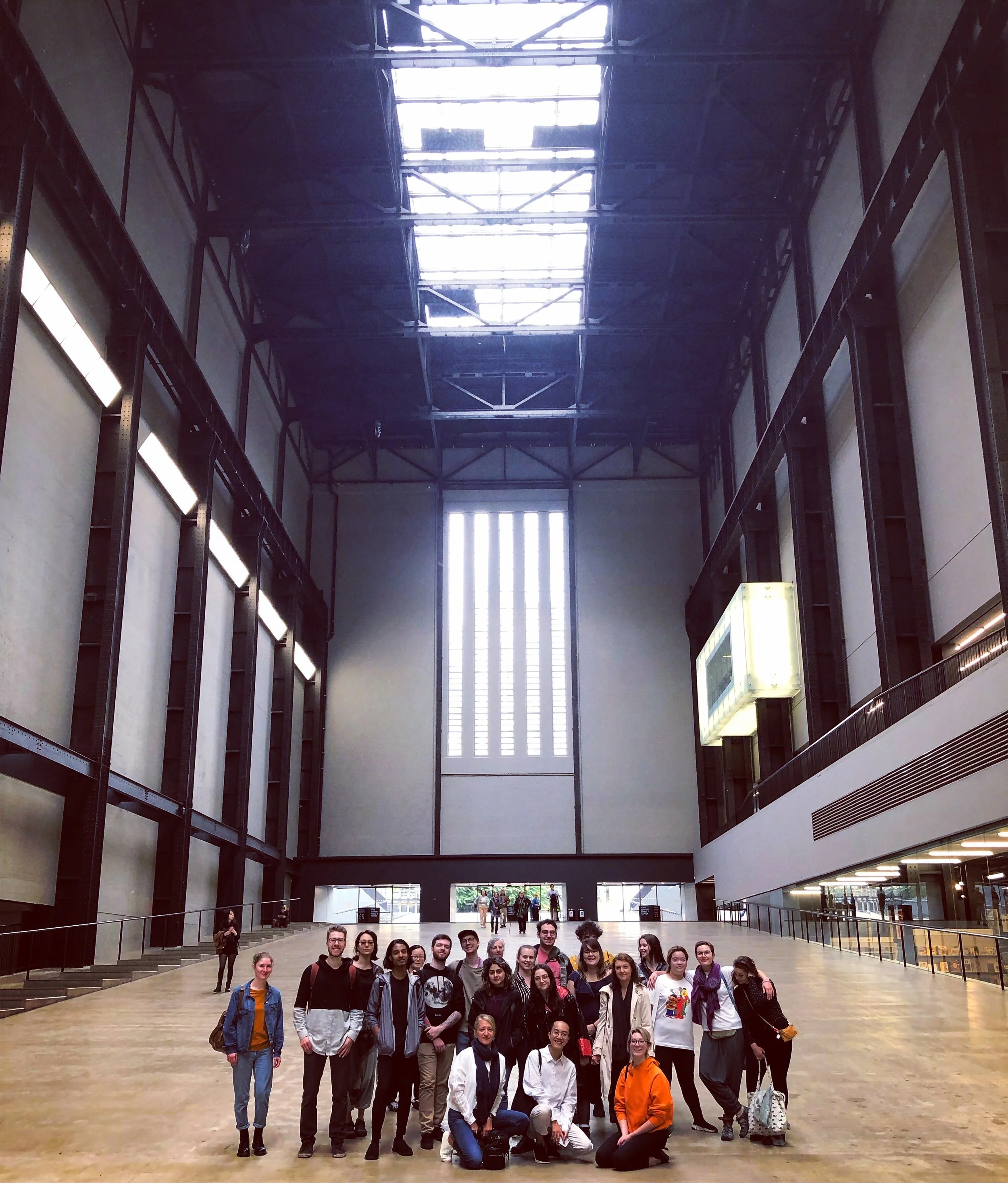 Group photo taken in the big Turbine Hall at the Tate Modern.