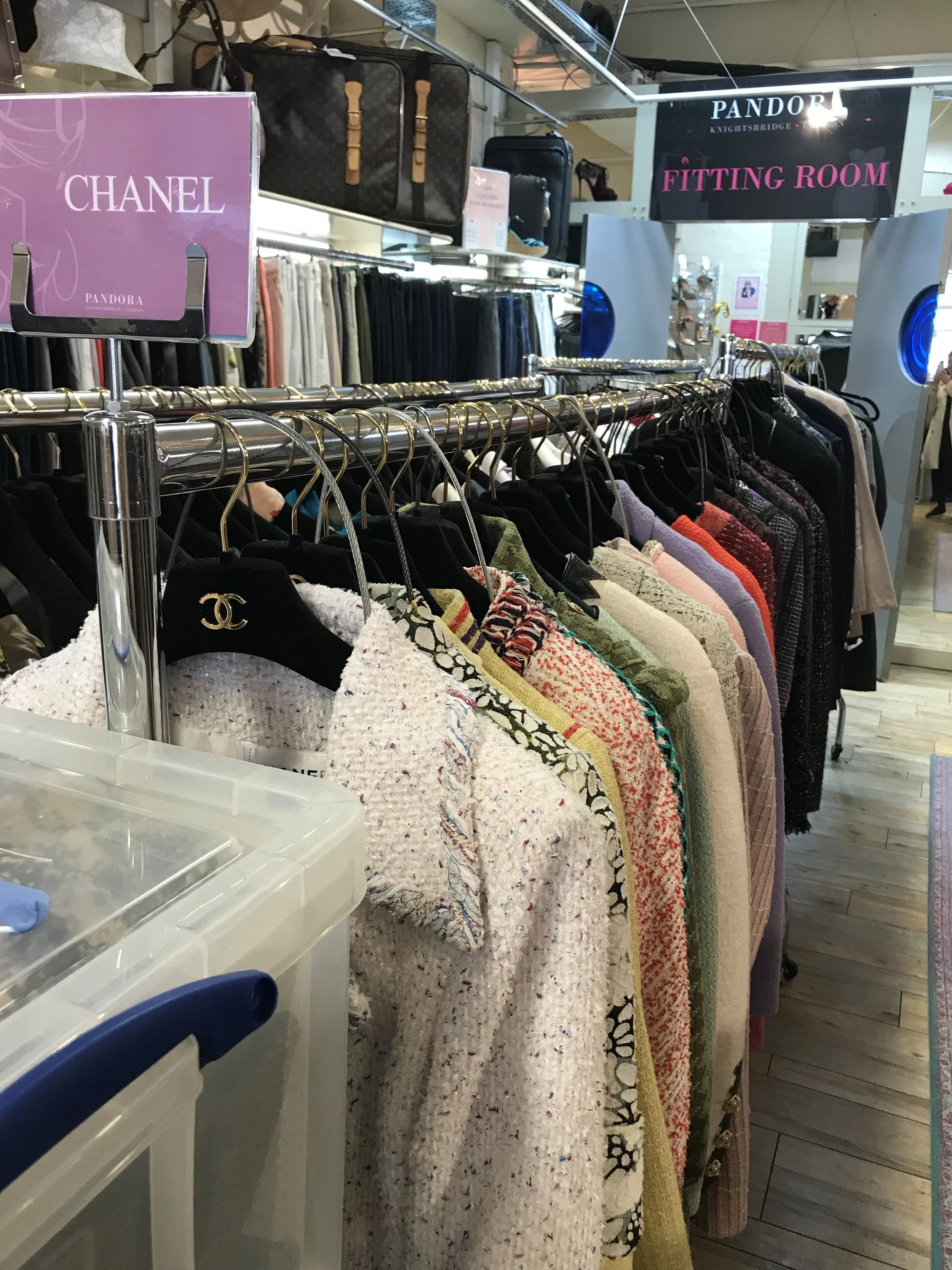 Chanel suits spotted by Alycia in Knightsbridge consignment stores.