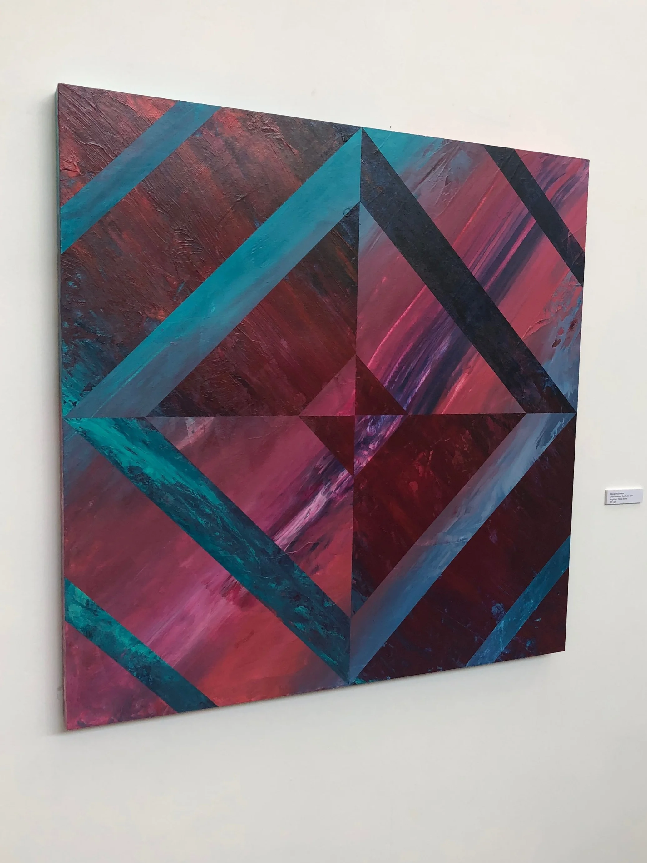 Steven’s second painting Overdeveloped Synthetic responding to assigned artist Jack Whitten at the Tate Modern