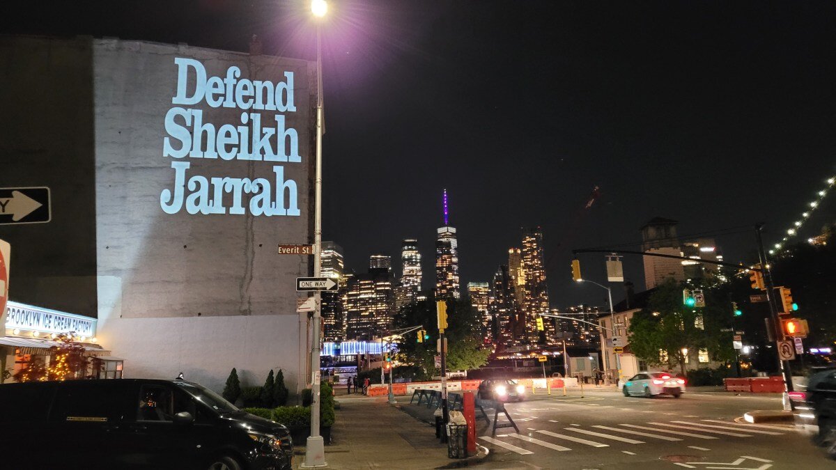 "NYC Artists Project Messages of Solidarity With Palestine"