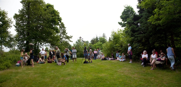   In Memoria, (Crowds starting to gather),  public performance in Point Pleasant Park, Halifax NS, June 22nd, 2013 