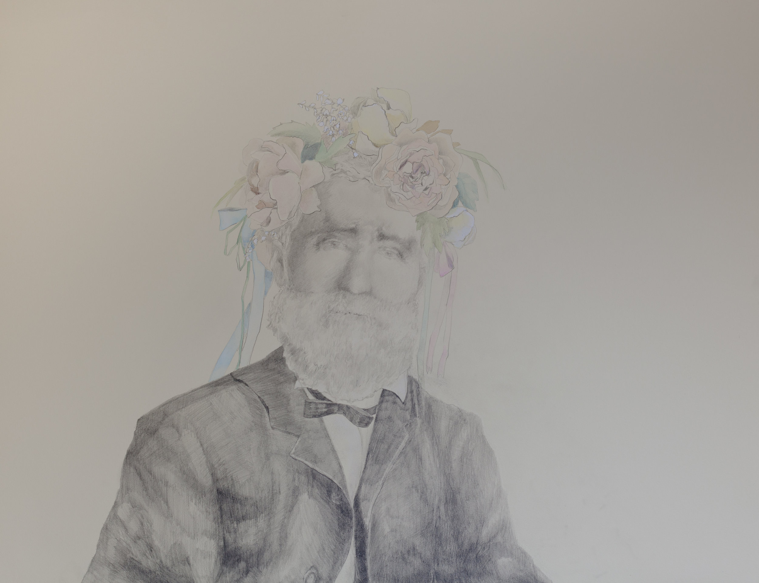    Portrait of Andrew Downs, world-renowned naturalist and proprietor of Downs’ Zoological Gardens (1811—&nbsp;1892) , pencil and gouache on paper, 22" x 33", 2016 