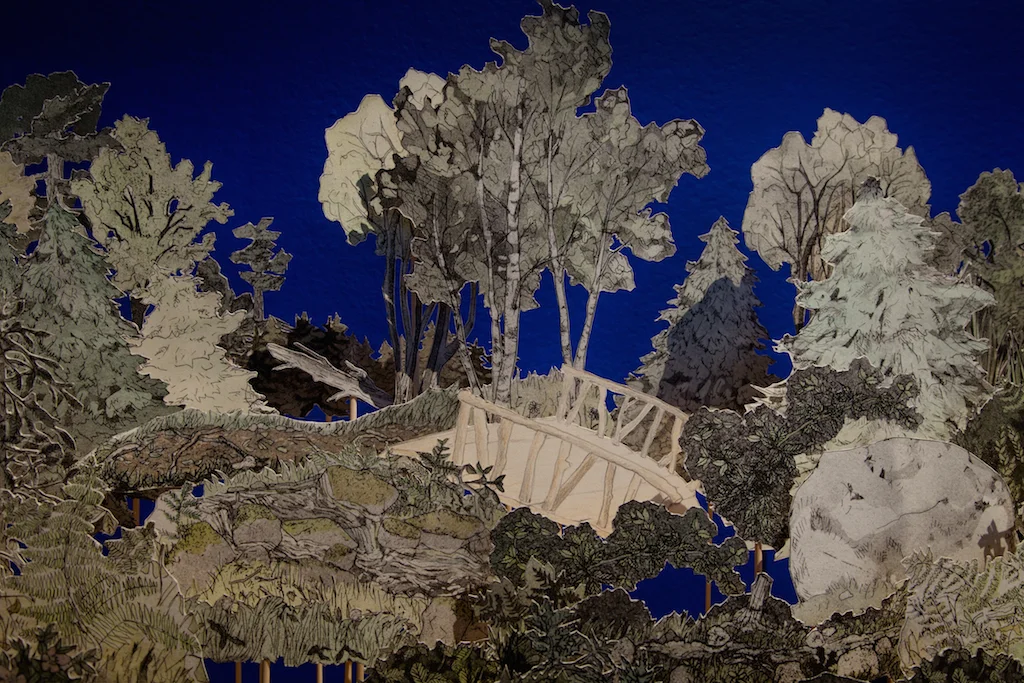 Diorama of the Gardens; a reconstruction of Downs' Zoological Gardens, Detail