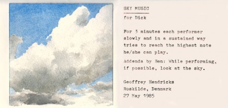 Geoffrey Hendricks, Sky Music Event Score, 1985