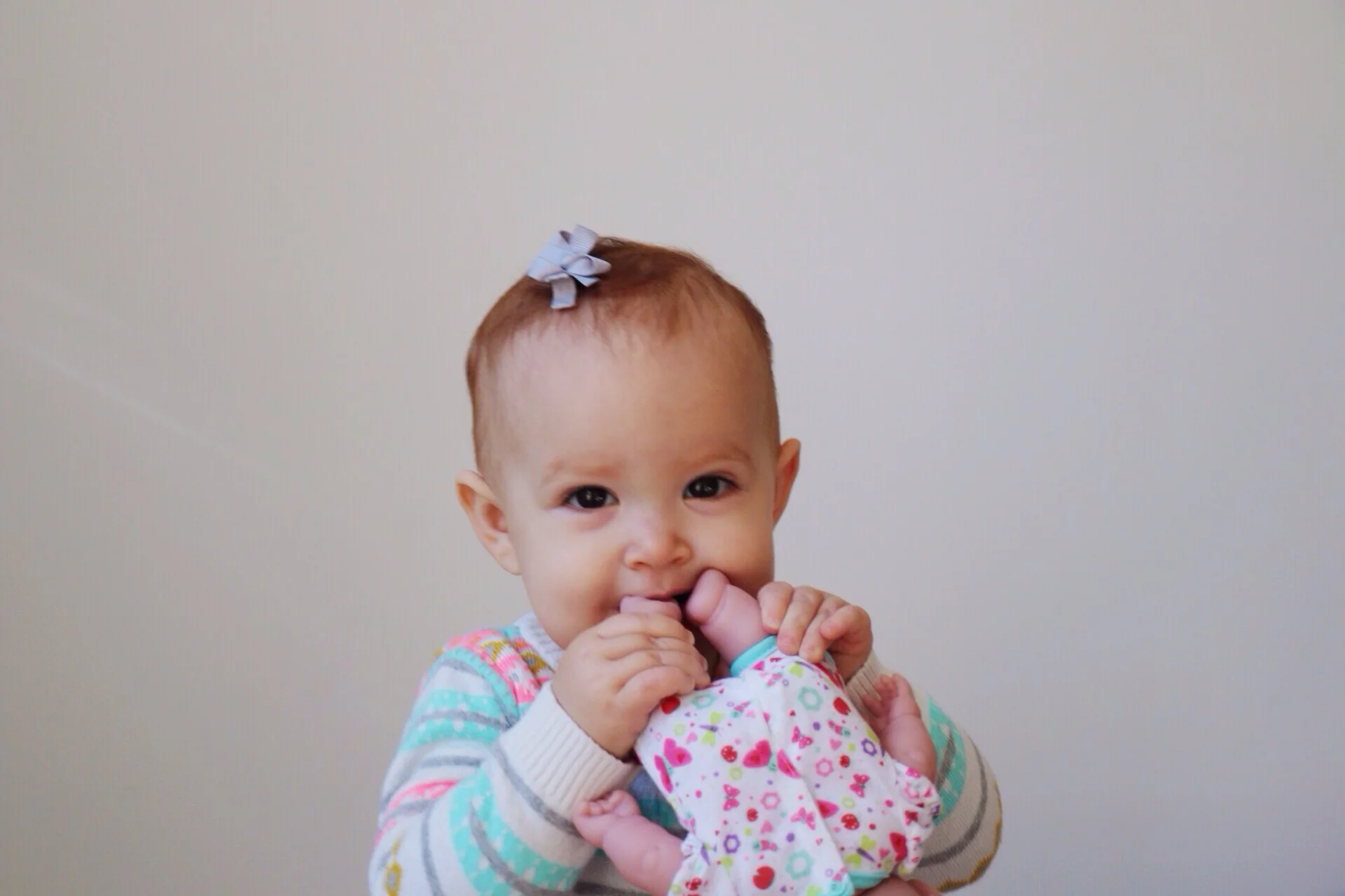 We're not letting her babysit yet though, because baby toes are still too tempting. Haha!