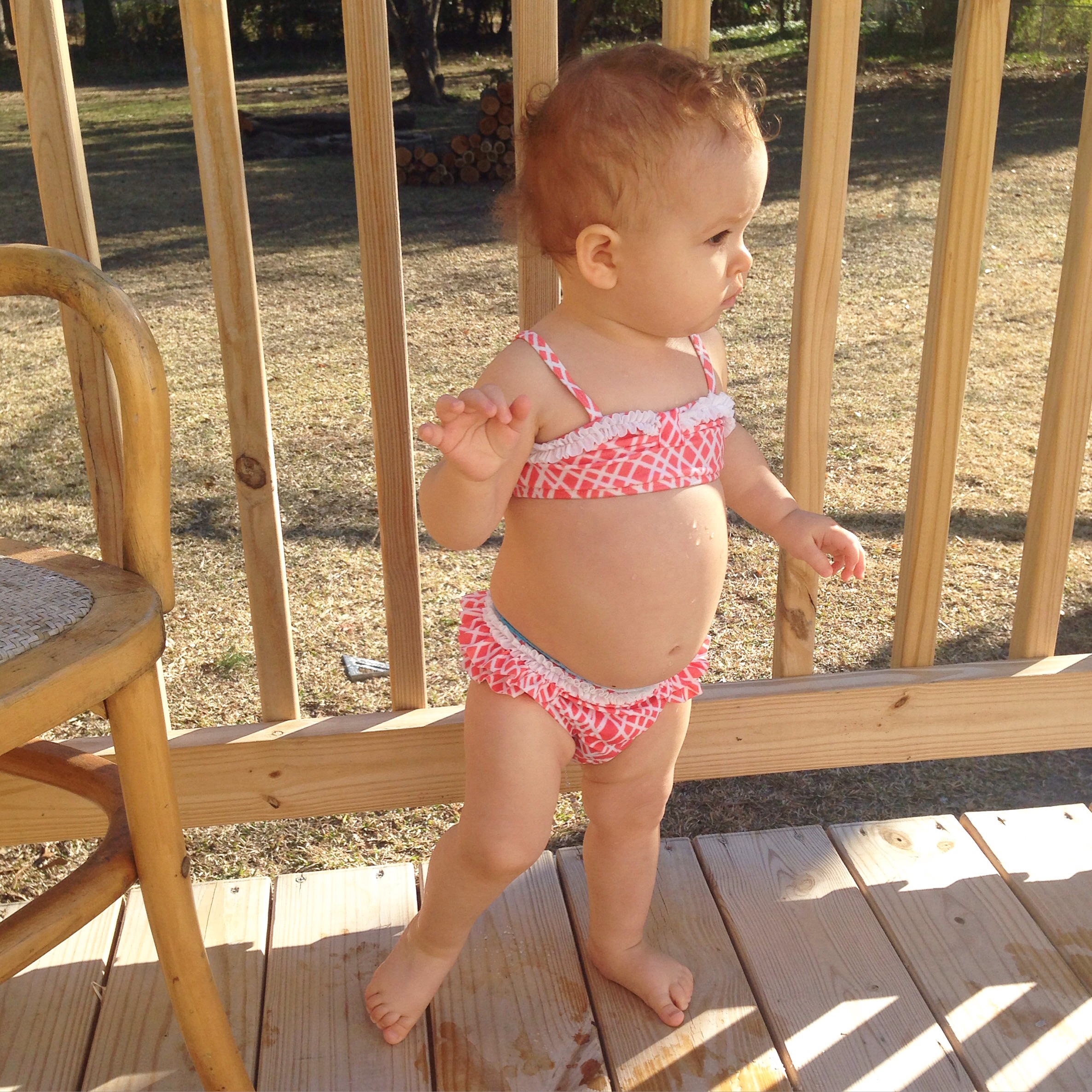 Never wants to change out of her bikini. 