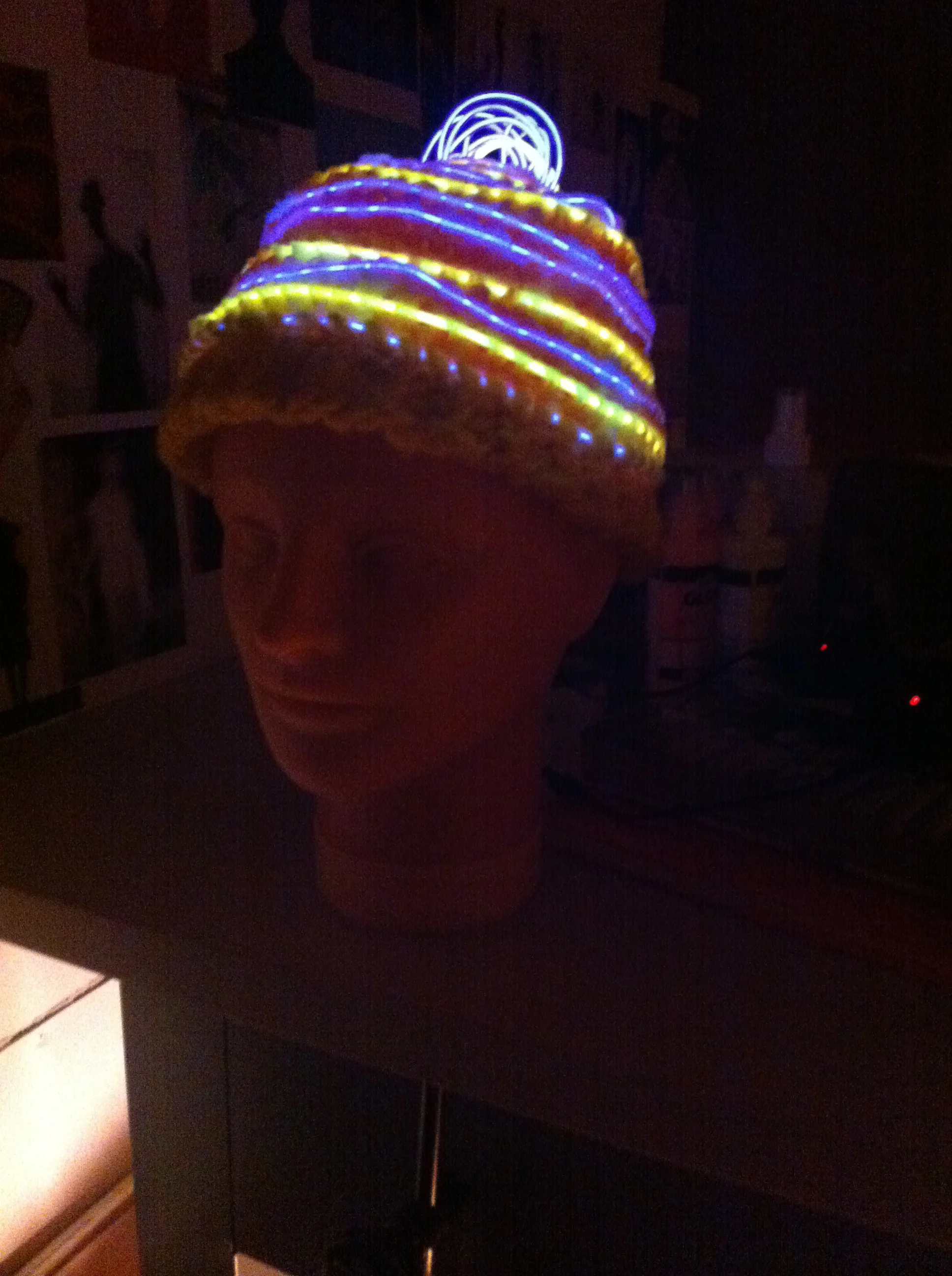 Machine and Hand Knit Hand Dyed Monofilament, Wool, LED Wire