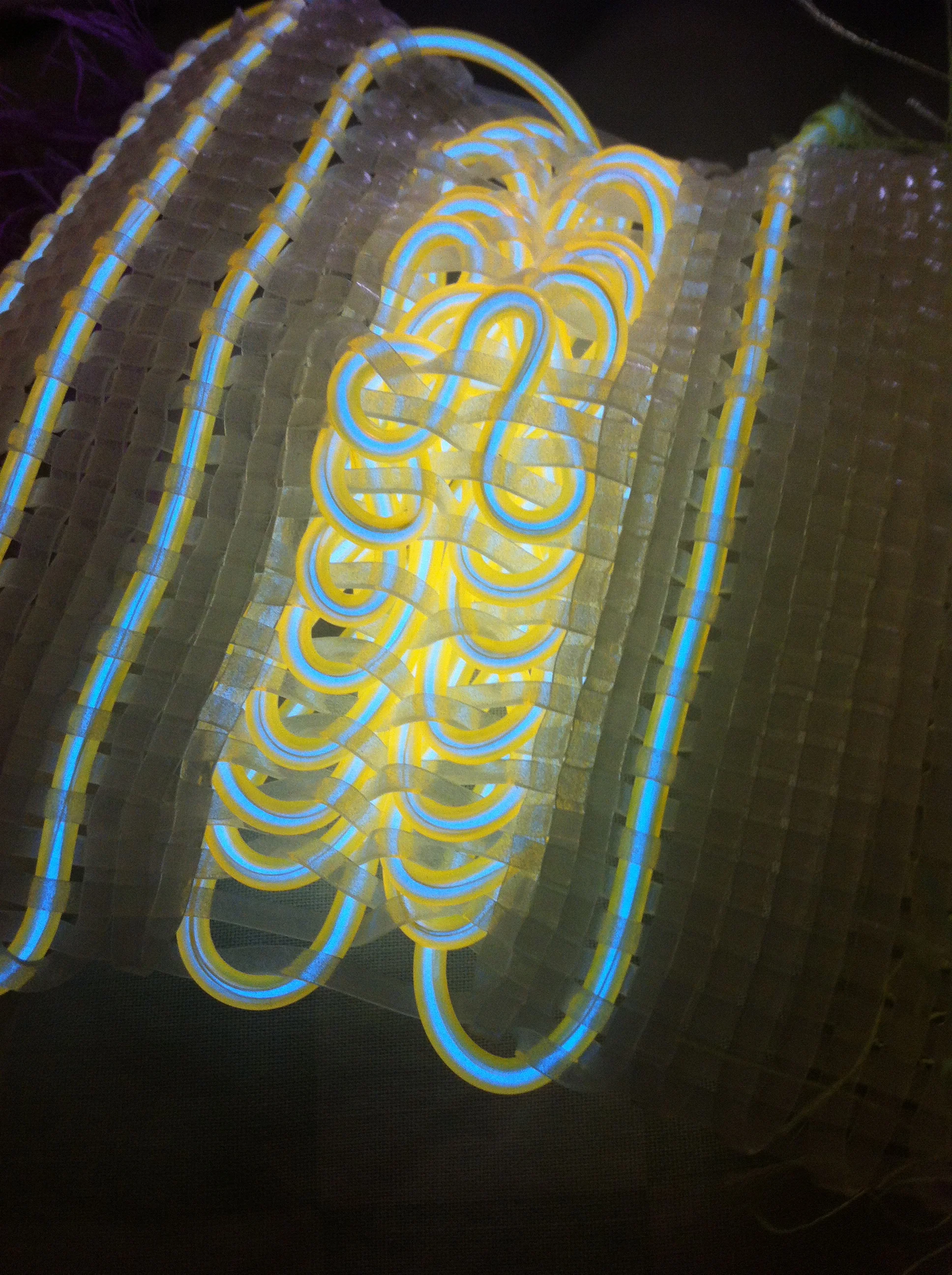 Hand Woven Glow-in-the-dark Plastic Lacing, LED Wire
