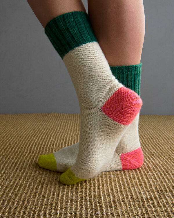 Easy Heel Colorblock Socks in New Colors