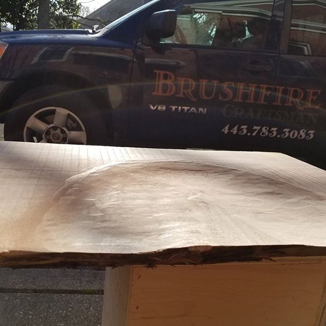 This will be the most comfortable seat in the world... for me. For all those ladies out there, that's my butt in reverse. Dead sexy. 
#brushfirecraftsman #craftmanship #carpentry #storage #arbortech #blackwalnut #walnut #keepcraftalive #salisburymd #