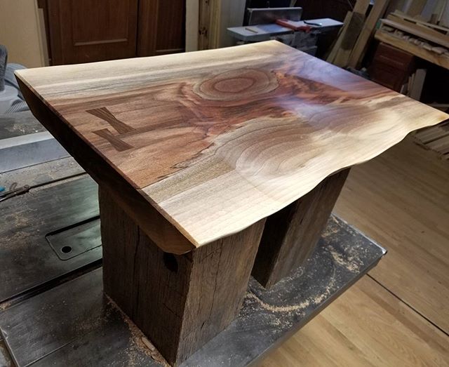 This walnut makes my butt look good. #walnut #blackwalnut #carpentry #craftmanship #keepcraftalive #salisburymd #stmichaels #eastonmd #salvagedwood #reclaimedwood #stool #bench