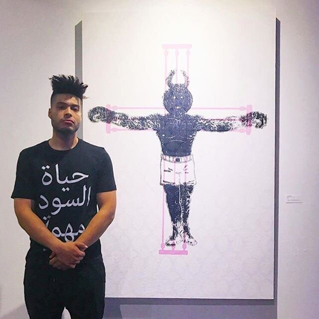 TBT: next to &lsquo;fight god&rsquo;
*
*
*
#theshop #gallery #show #2017 #art #artist #screenprinting #blackart #painting #blackhistory