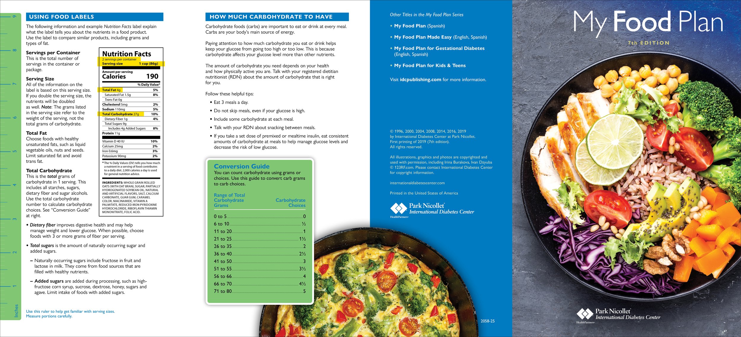   My Food Plan  brochure developed by the International Diabetes Center and HealthPartners 