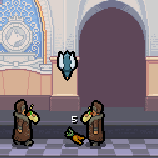  Closer to completion. The crumbs are coloured based on the food, but they fade into the background a bit too much. 