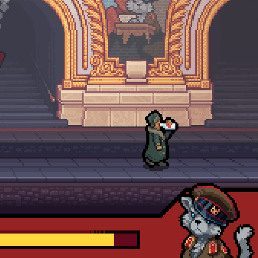 Once we got missions working we realized we needed a high contrast fast moving effect when the Proletaricat spoke. 