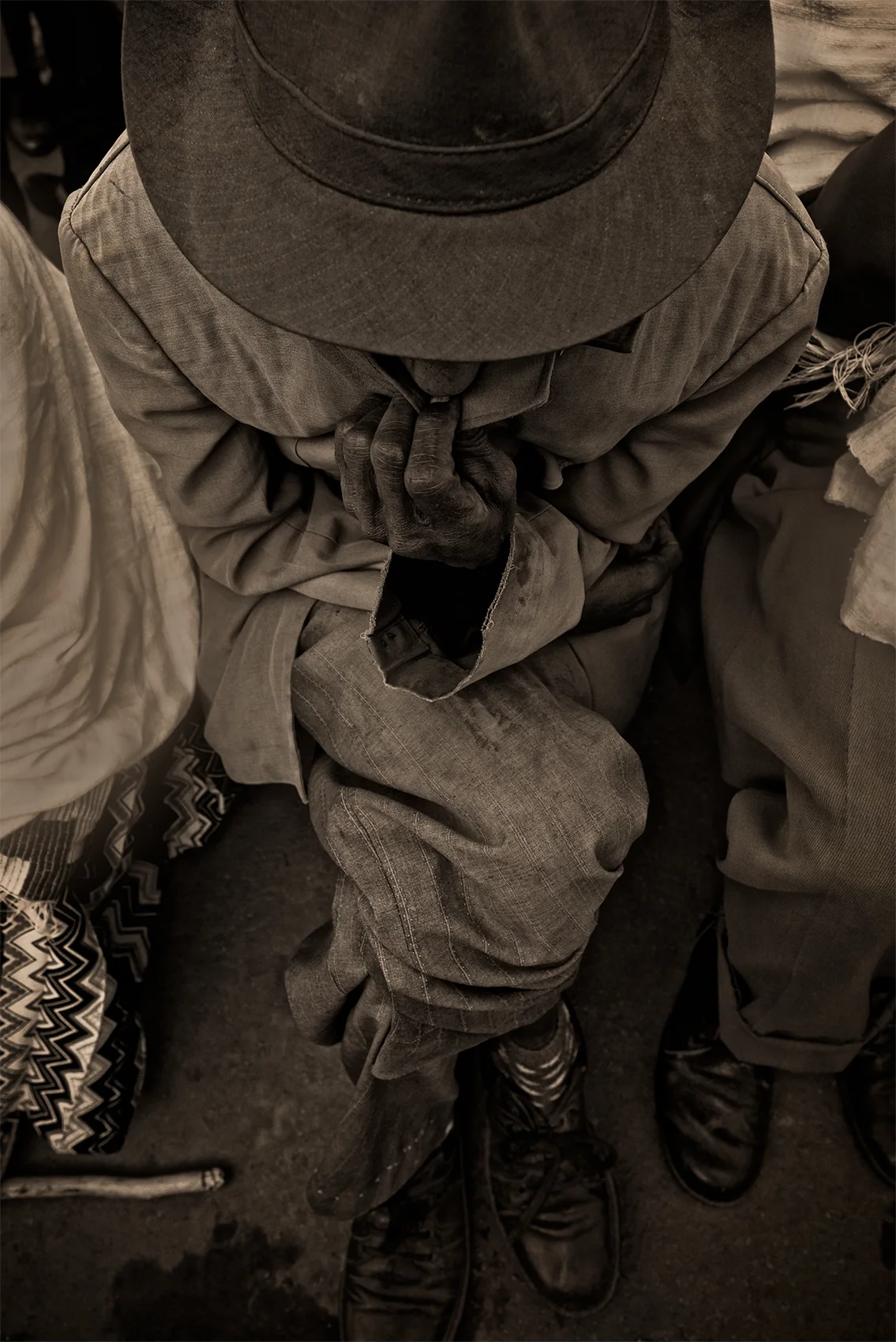 Blind man waiting, Masala, Ethiopia