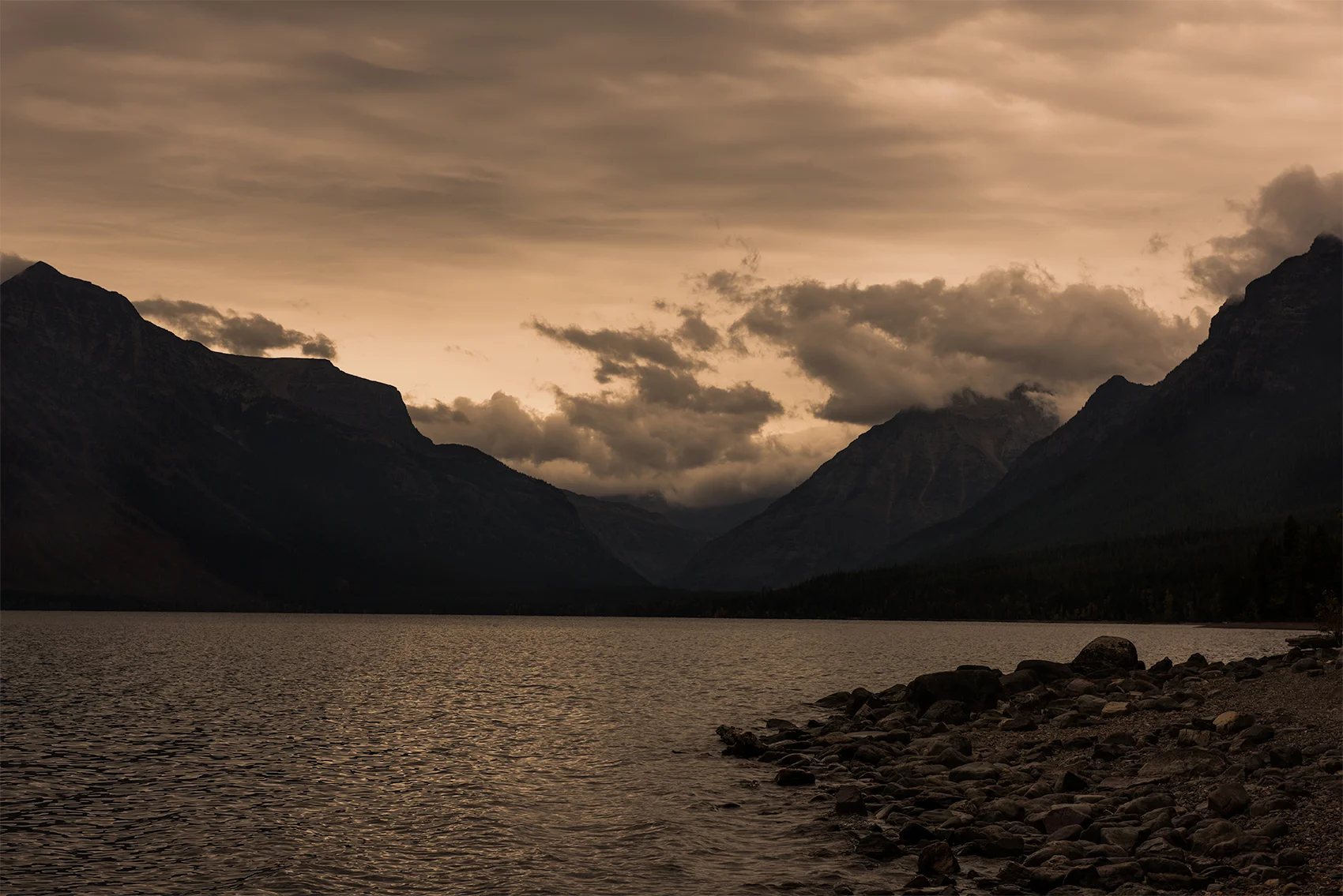 rocks and water, Glacier National Park, Montana