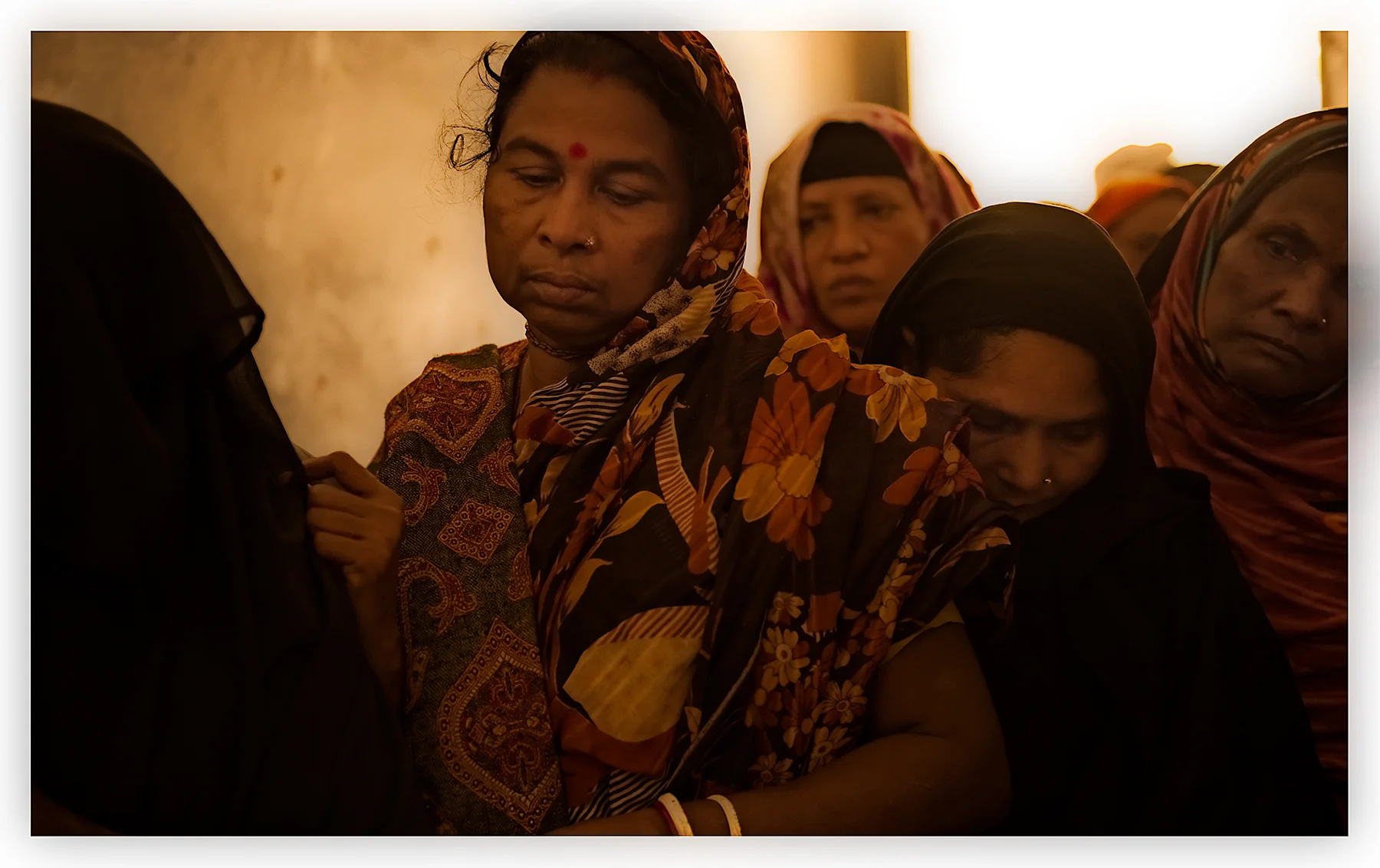 Women with cataracts, waiting. Bangladesh