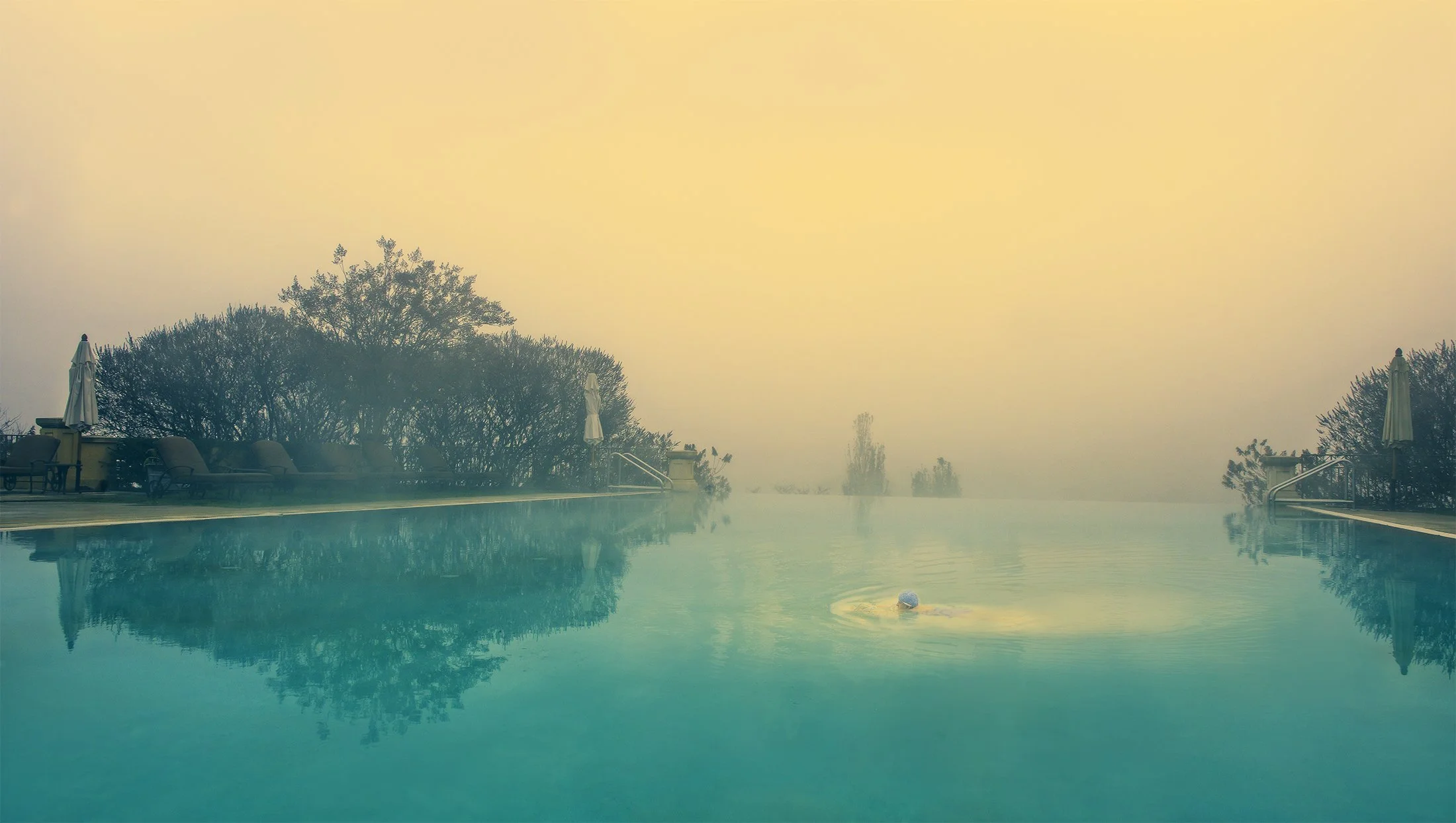 The morning swim at Keswick