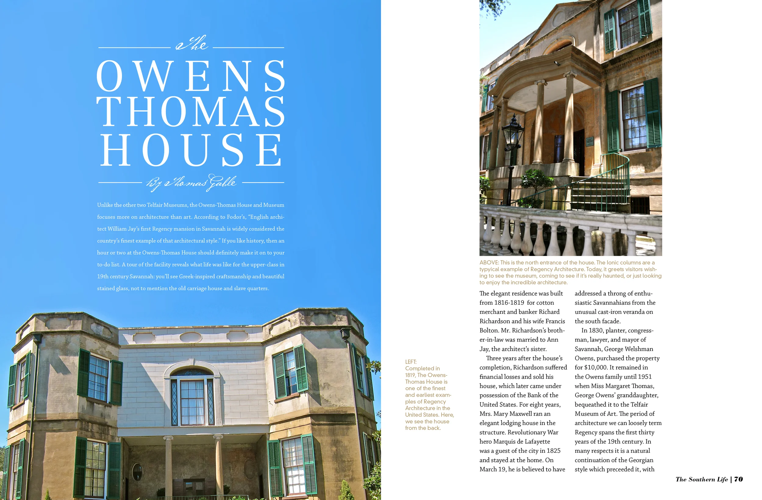 The Owens-Thomas House Architectural Magazine Spread