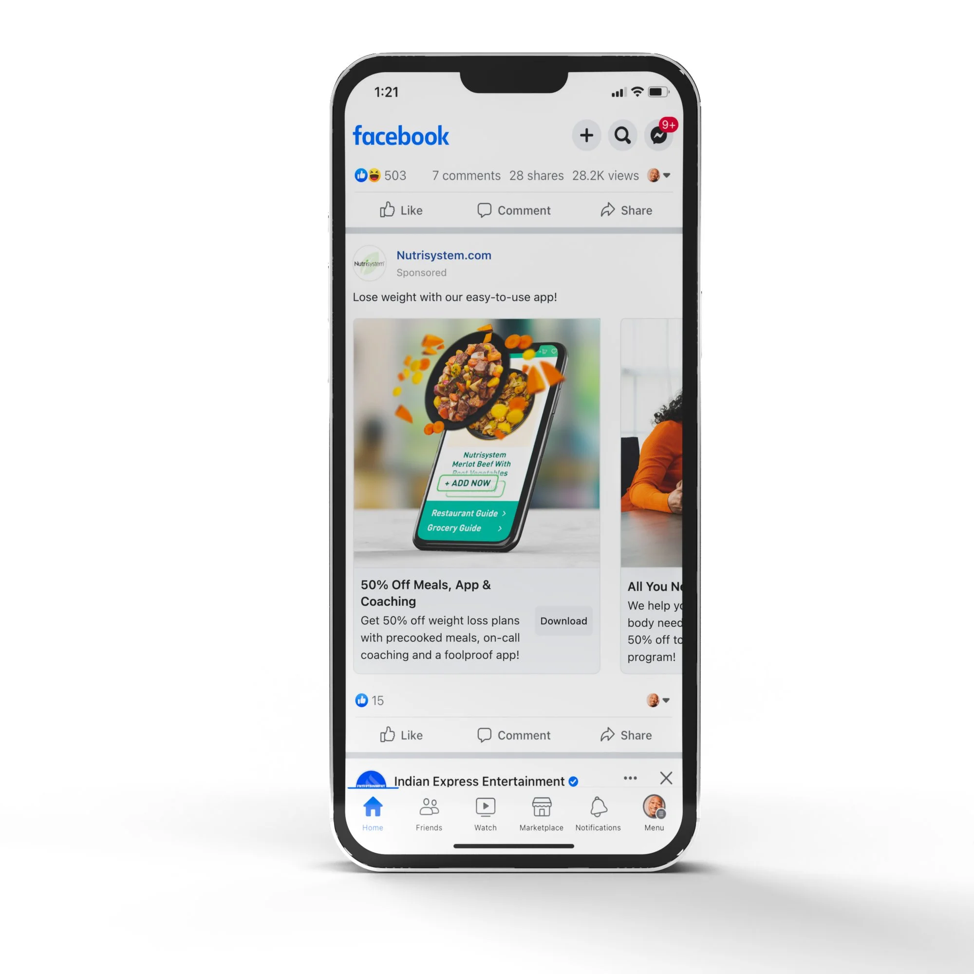 Nutrisystem Facebook Ad