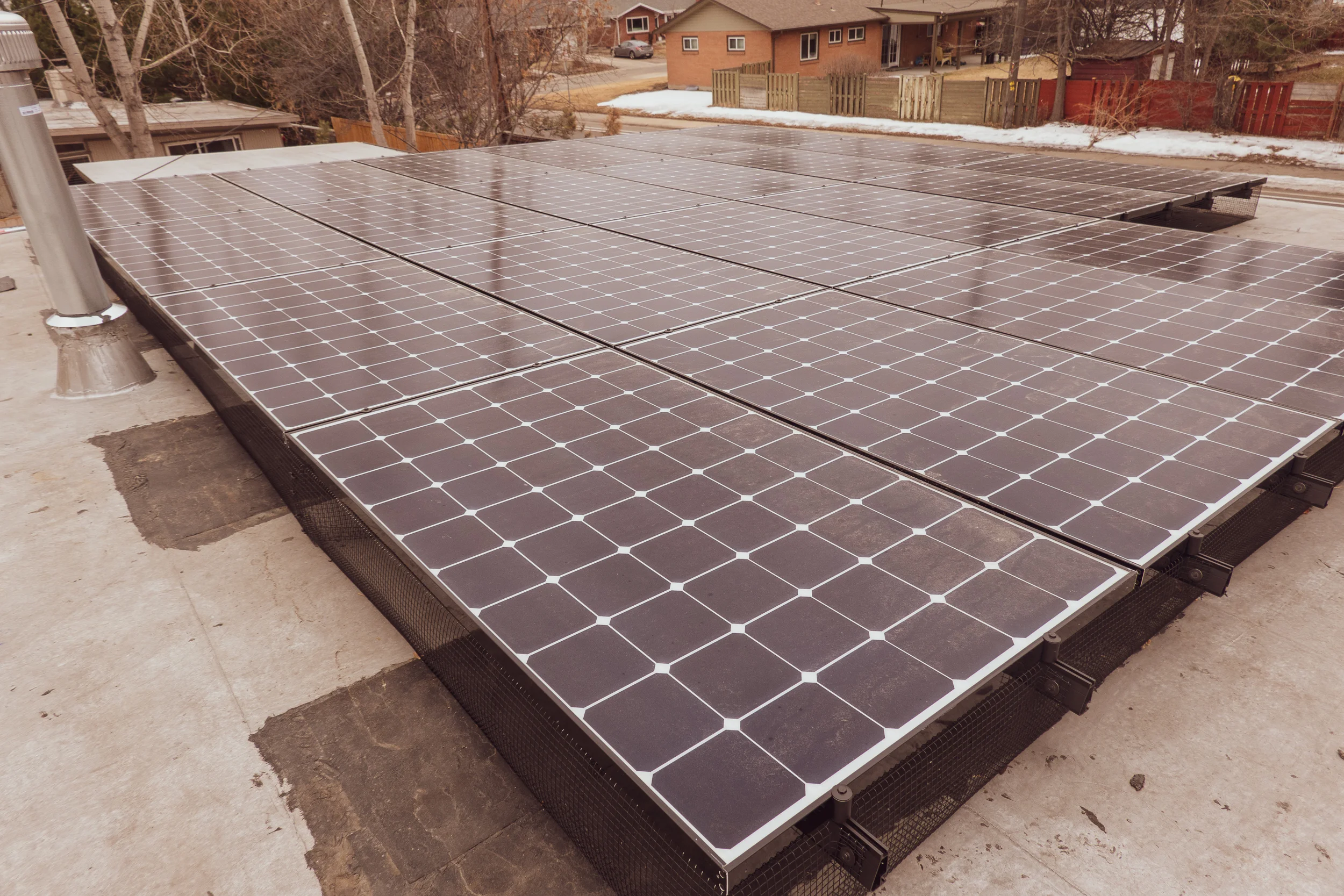 Our neighbor Adam let me climb up on his roof to check out the panels and take some photos!