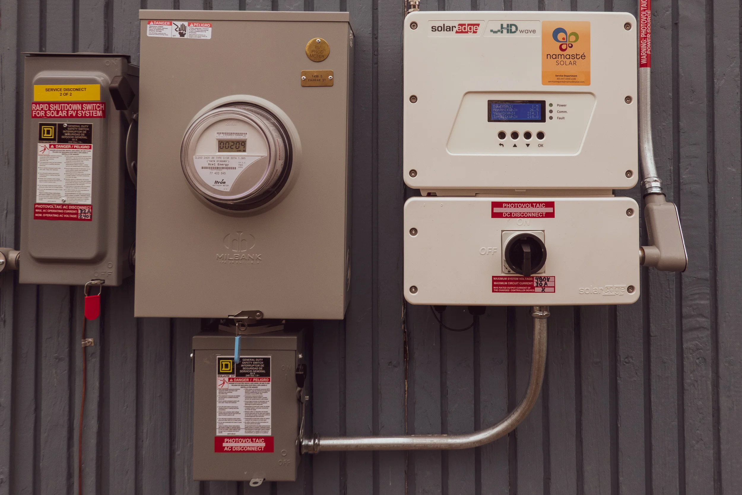 Shutoff, Net Meter, and the Inverter will all be added adjacent to your regular meter.