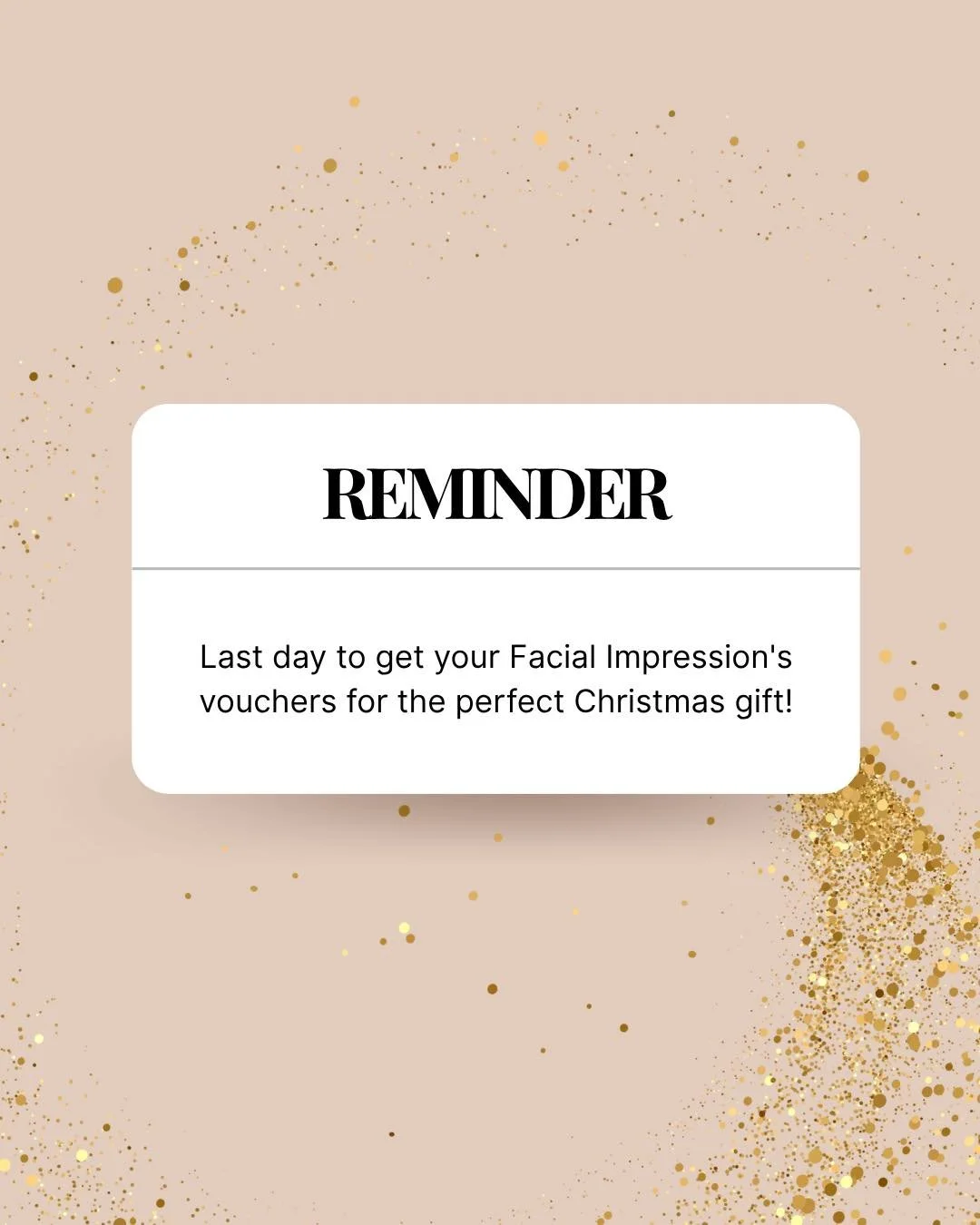 🎁 The ultimate last-minute gift is here!
Buy a Facial Impressions gift voucher online and get 25% BONUS VALUE.
Tap to shop  https://bit.ly/fi_gift 💫

#ChristmasGlow #GiftVoucher #FacialImpressionsAvalon