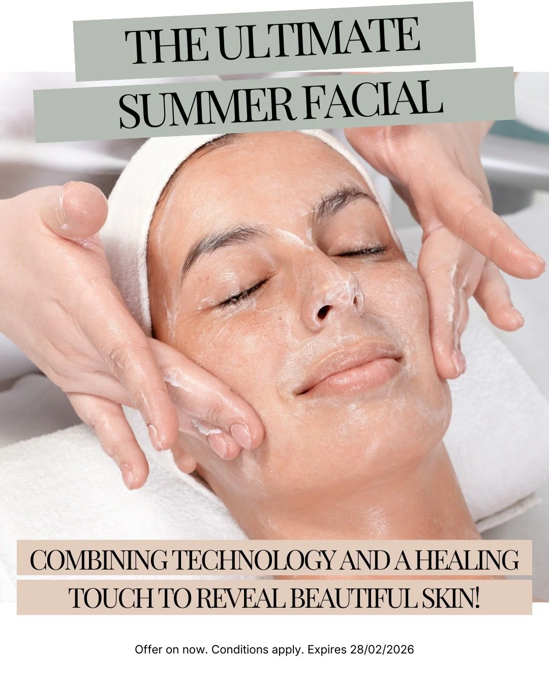 Introducing The Ultimate Summer Facial 🌿
This results-driven treatment combines advanced skin technology with a deeply healing touch to reveal smoother, brighter, healthier skin.
Perfect if your skin feels:
✔️ Dehydrated
✔️ Dull
✔️ Sun-stressed

Ava