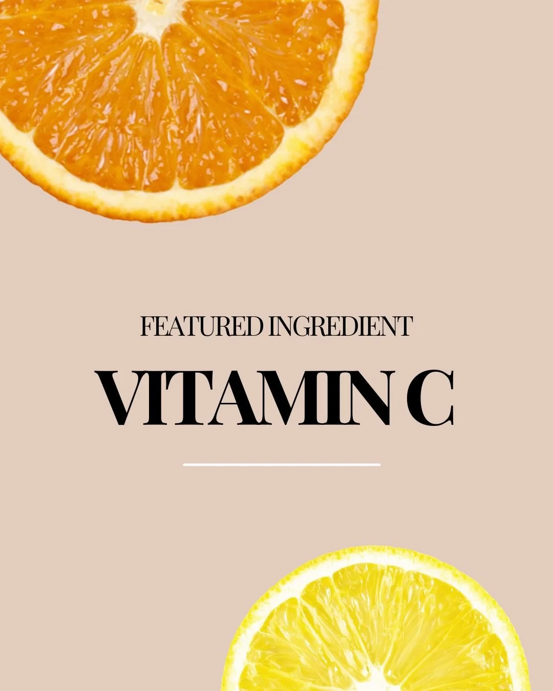 ✨ Featured Ingredient: Vitamin C ✨
Vitamin C is essential during summer months to help:
&bull; Brighten dull skin
&bull; Support collagen production
&bull; Protect against environmental stress

We use professional-grade Vitamin C to support healthy, 