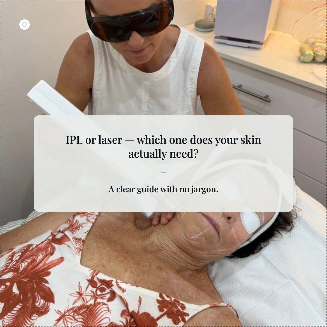 IPL and laser are often used interchangeably. They're not the same thing &mdash; and choosing the wrong one for your skin can mean months of results you weren't expecting.
Swipe through for a clear, jargon-free guide to the difference &mdash; and how