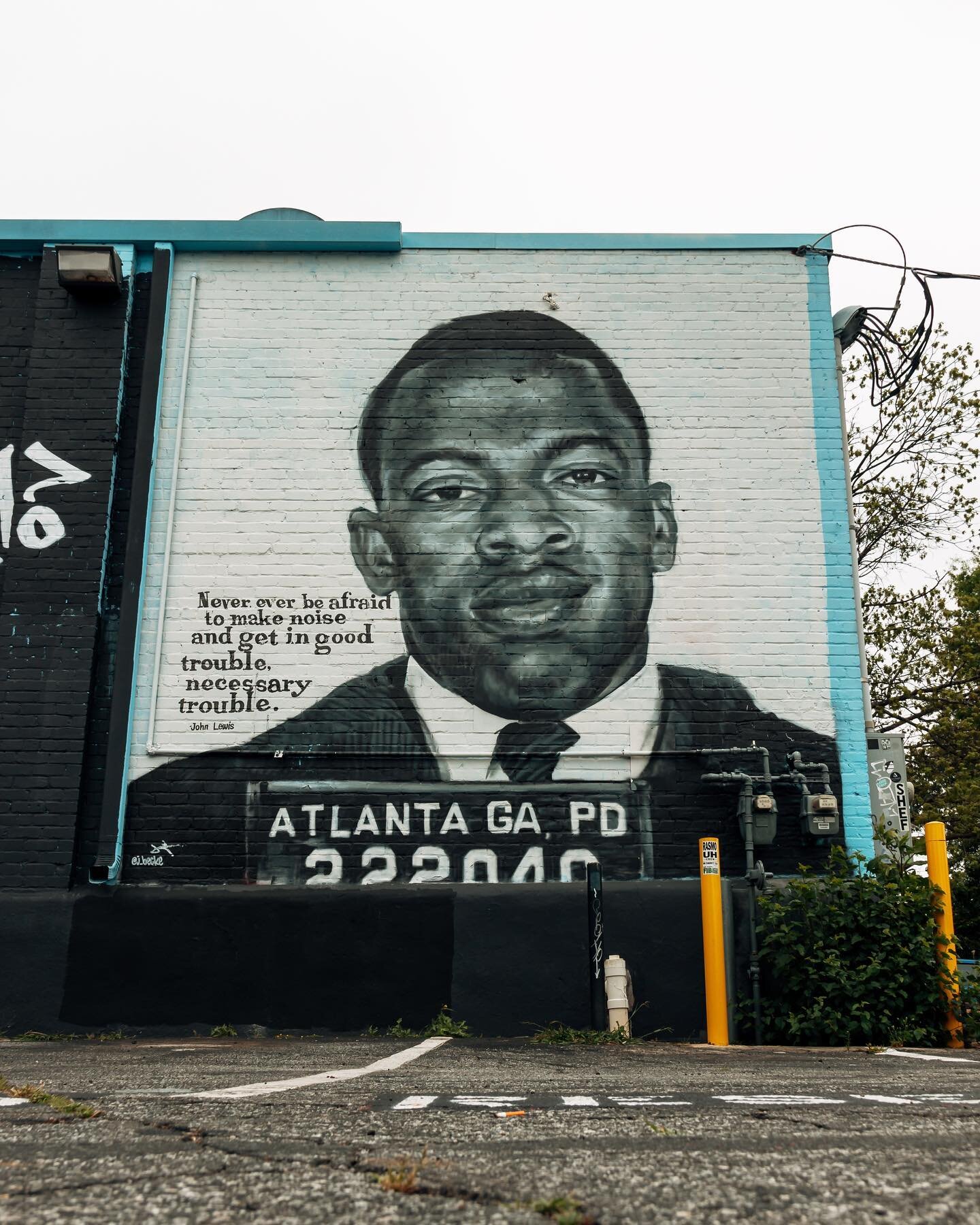 Cool mural of John Lewis in Little Five Points (Atlanta, GA). Good trouble.