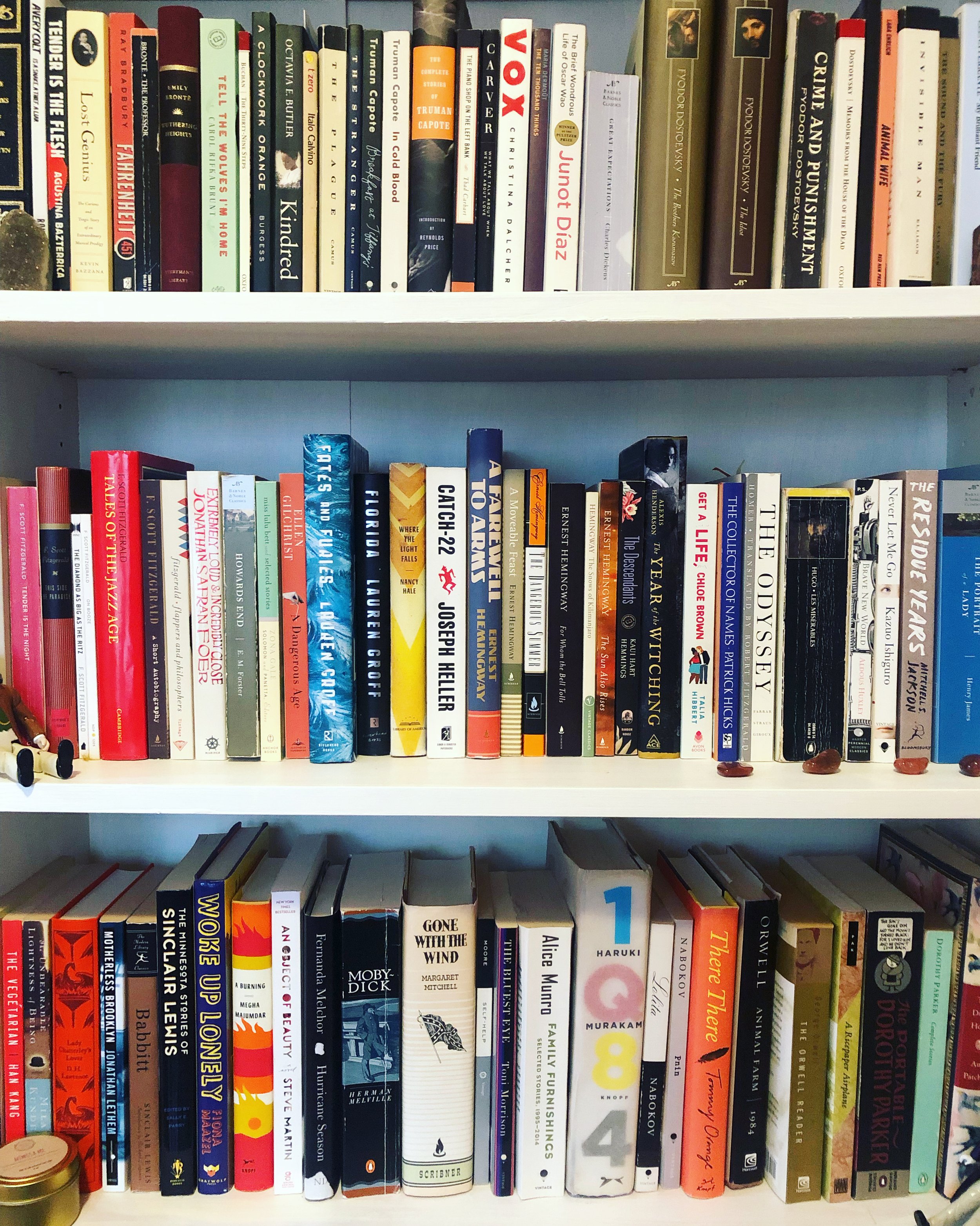 My fiction bookshelf, alphabetical by author