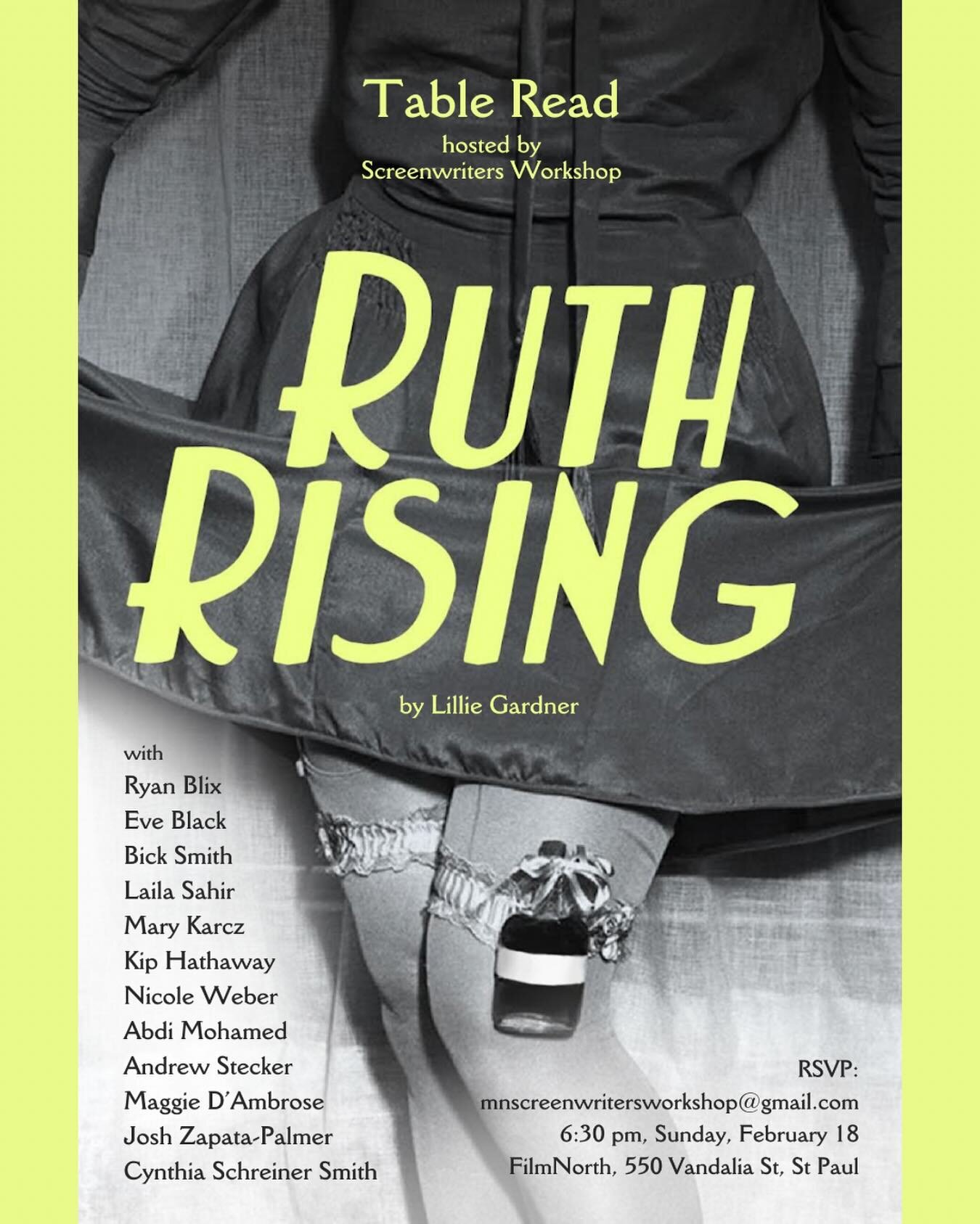 Sorry for this tiny tiny font but it&rsquo;s because I have many many brilliant actors bringing my RUTH RISING script to life THIS WEEKEND! I&rsquo;ve never heard the whole pilot read out loud before and I&rsquo;m excited to learn and discover more w