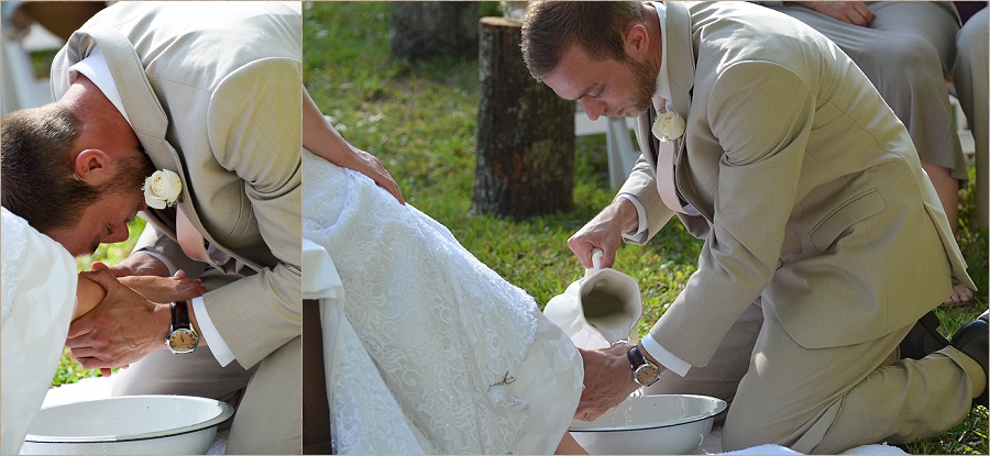 The two demonstrated truly a servant's heart during the foot washing ceremony.
