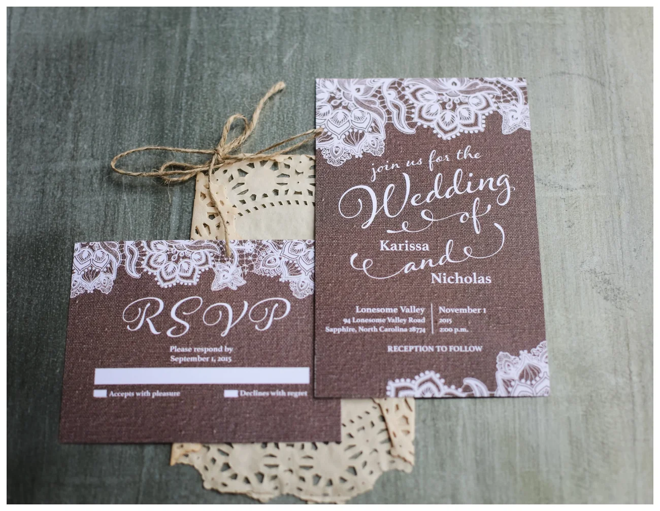 Invitation details at Lonesome Valley, Cashiers, NC