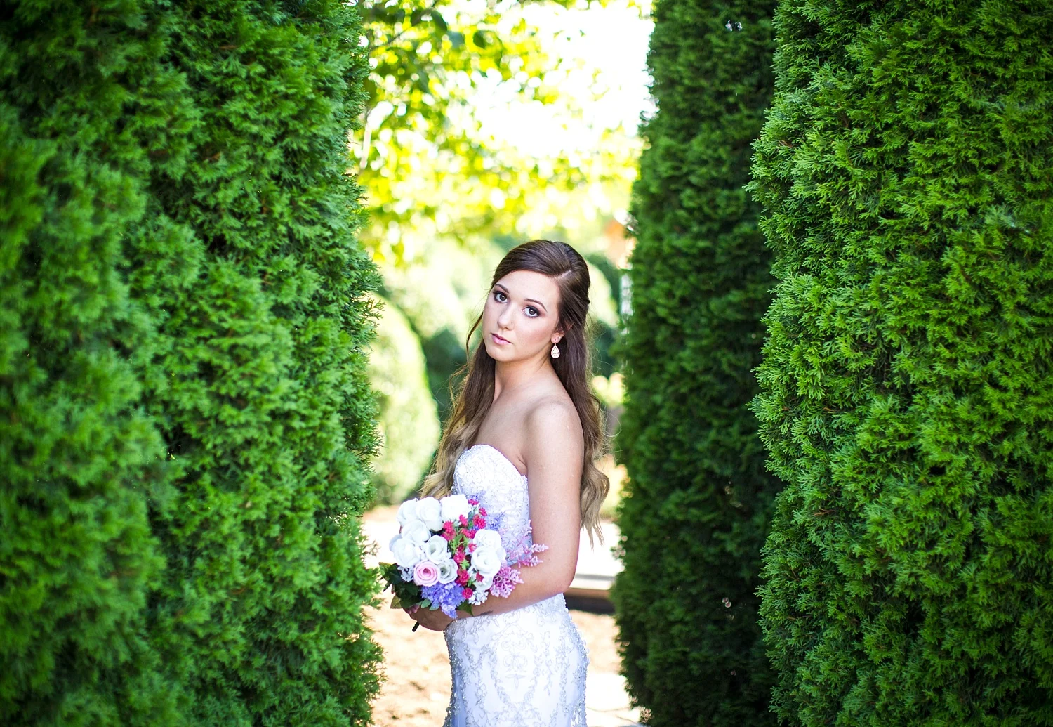 bridal session at NC Arboretum