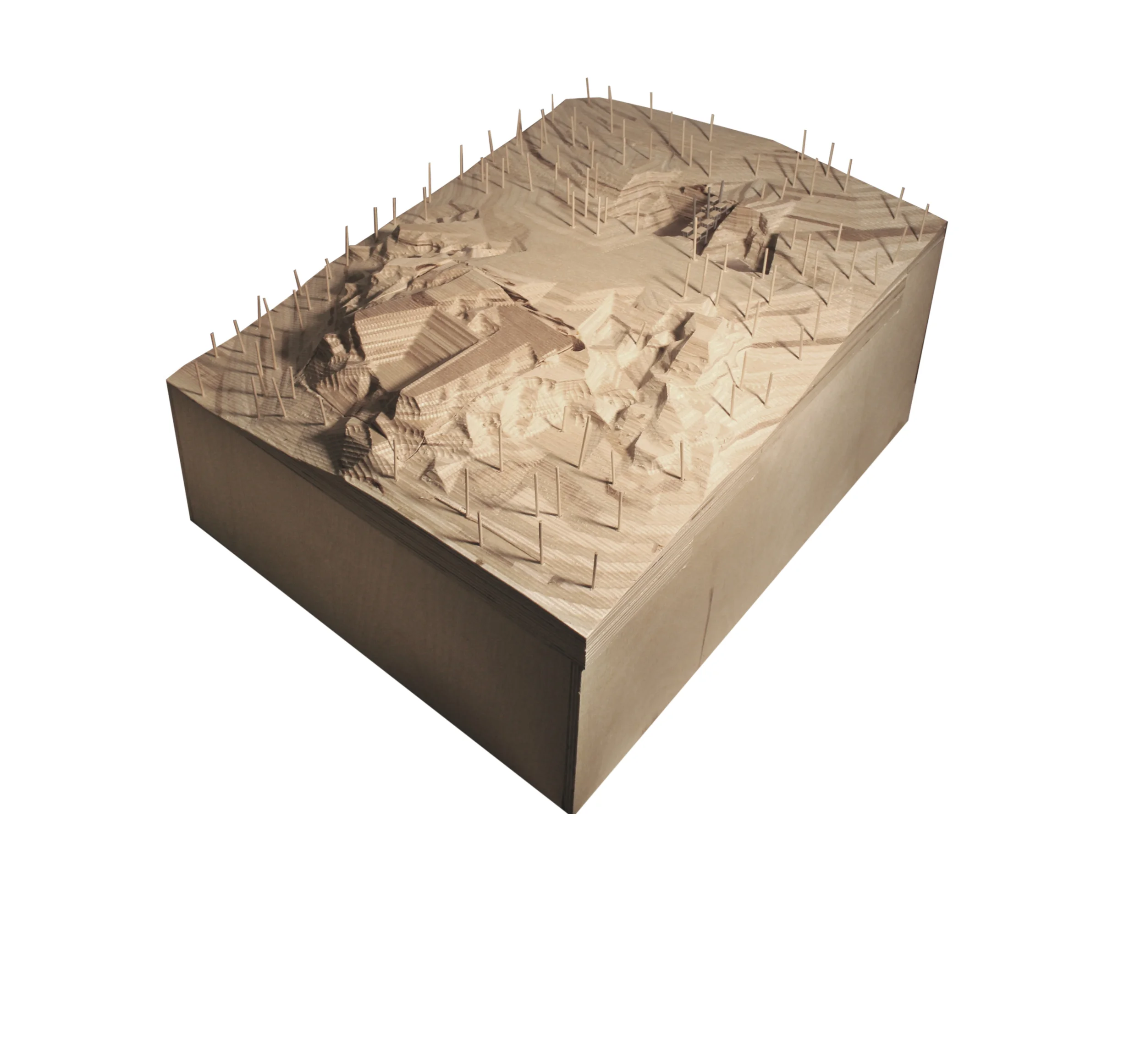 splitting the seam (pit) - CNC routed site model