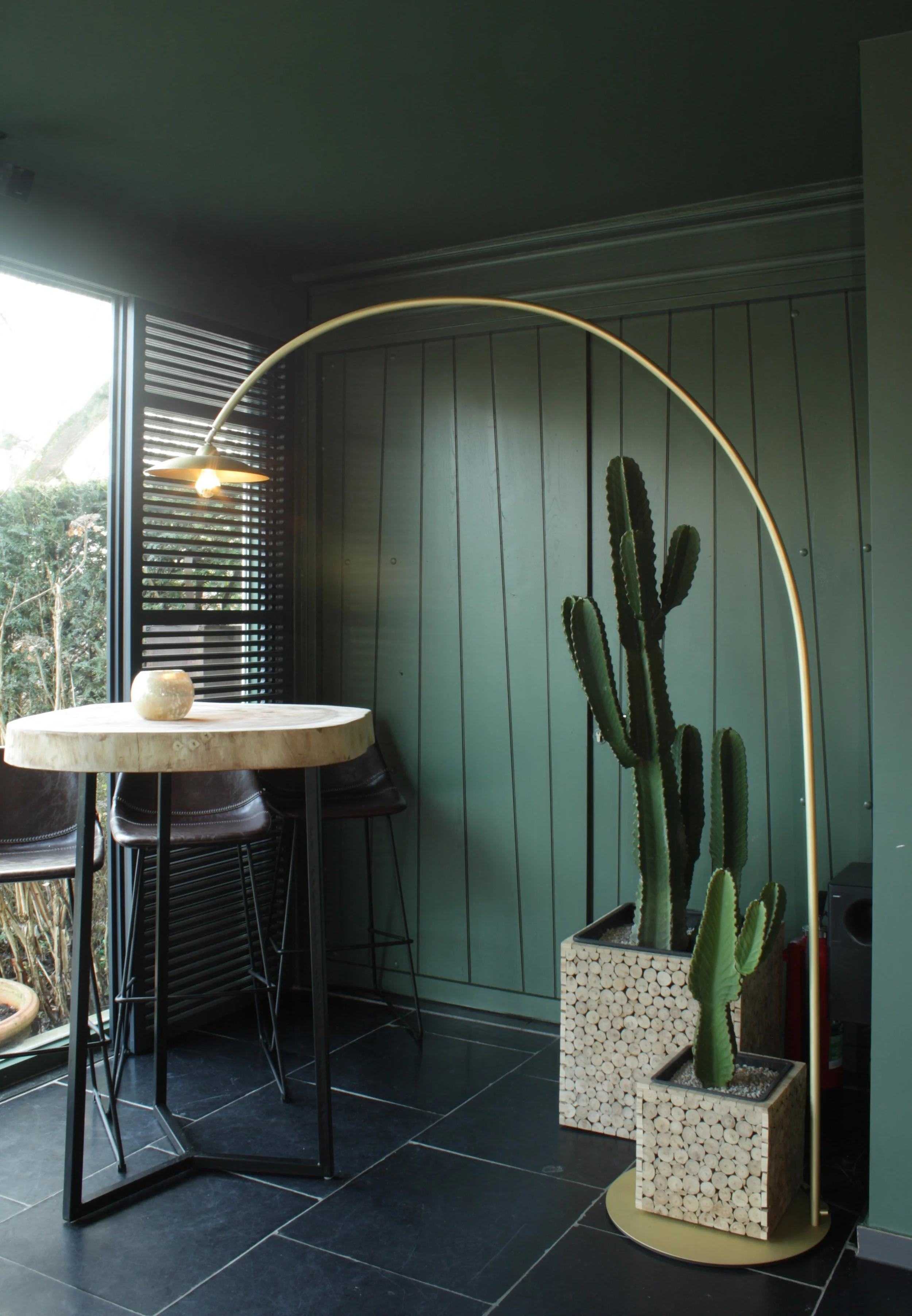 brass project floor lamp